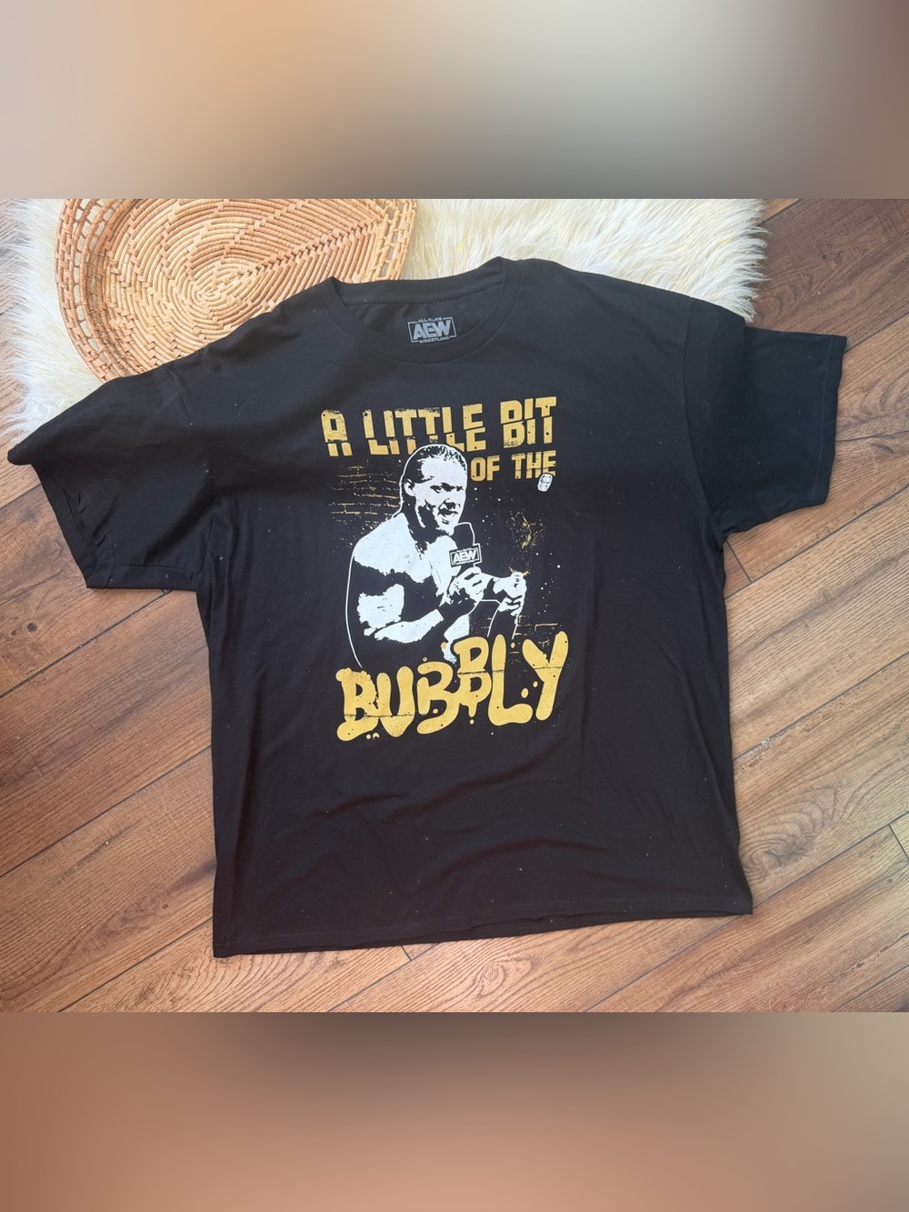 Chris Jericho AEW A Little Bit of the Bubbly Black Graphic T-Shirt Mens Size 2x